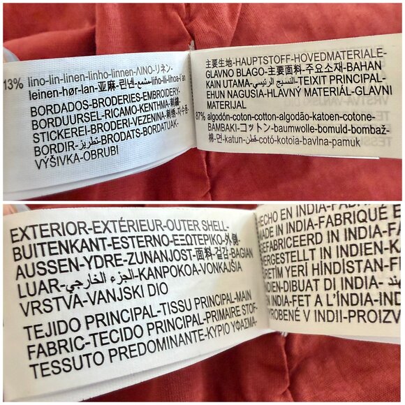 🌞 ZARA Embroidered Bermuda Shorts Terracotta Rust Red Mirror Embellished Medium - Picture 14 of 15